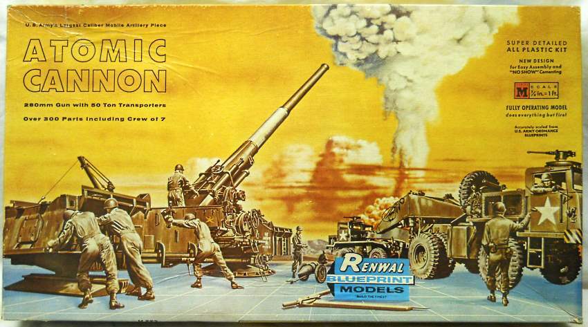 Renwal 1/32 M65 280mm Atomic Cannon with M249 and M250 50 Ton Heavy Gun Lifting Truck/Transporters, 553 plastic model kit